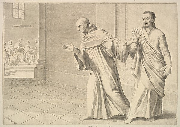 St. Bernard Taking a Brother to an Assembly-Claude Mellan ,  Poster Print
