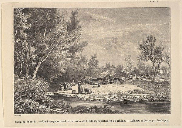 Salon de 1850-51. Landscape along the shores of the river Oull,16x12"(A3)Poster
