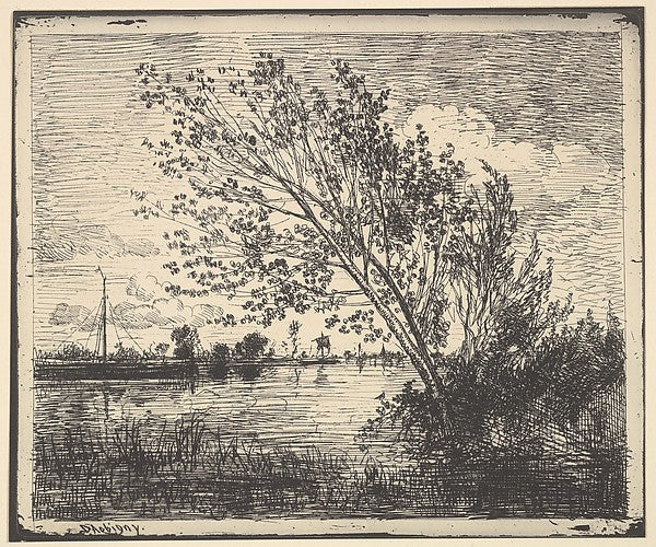 Scent of Alders [1862] reprinted 1921-Charles-François Daubign,16x12"(A3)Poster