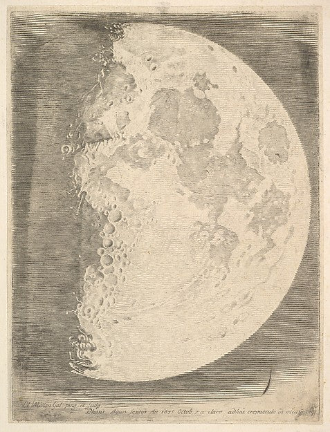 The Moon in its First Quarter 1635-Claude Mellan ,16x12"(A3)Poster