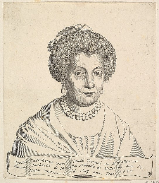 Portrait of Agathe de Châtillon-Claude Mellan ,  Poster Print