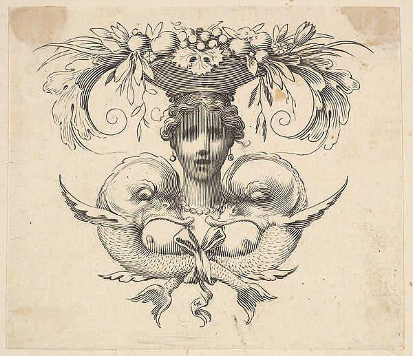 Tail-piece -  Woman's Head -Claude Mellan ,  Poster Print Wall Art