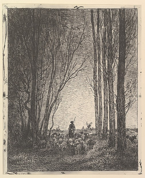 Return of the Flock [1862] reprinted 1921-Charles-François Dau,16x12"(A3)Poster