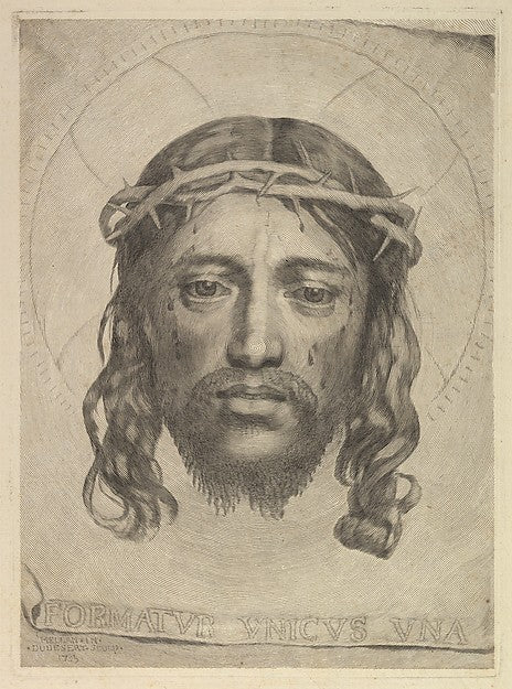 Face of Christ on St. Veronica's Veil 1735-Dudesert or Du Dese,  Poster Print Wall Art