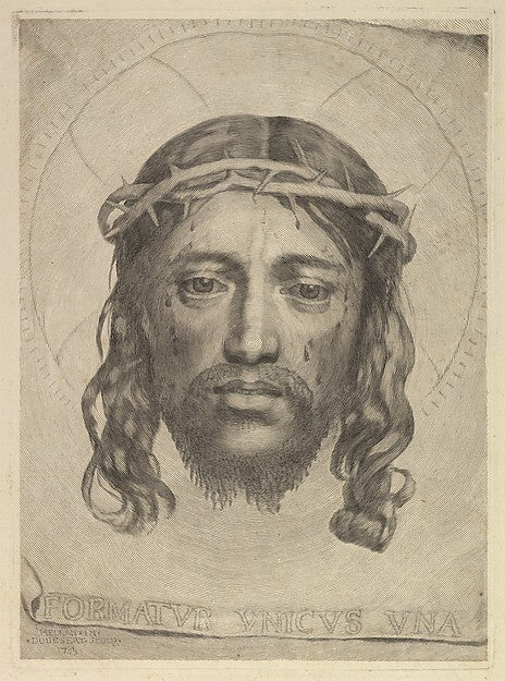 Face of Christ on St. Veronica's Veil 1735-Dudesert or Du Dese,16x12
