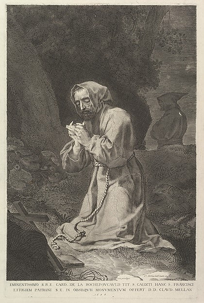 St. Francis of Assisi 1638-Claude Mellan ,16x12