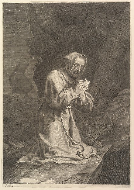 St. Francis of Assisi-Nicolas Bazin, After Claude Mellan ,16x12
