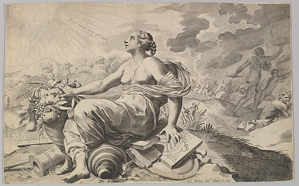 Allegory of France with the Arms of Richelieu -Claude Mellan ,  Poster Print Wall Art