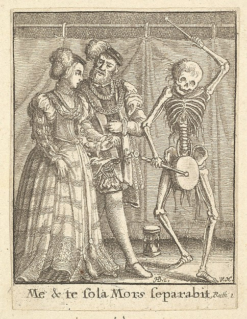 Bridal pair  from the Dance of Death 1651-After Hans Holbein t,  Poster Print Wall Art