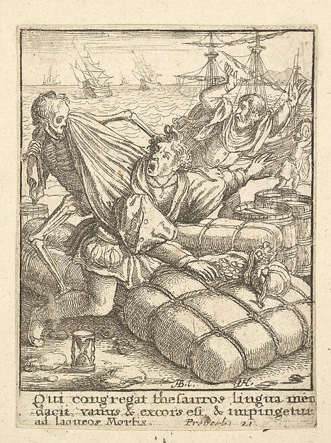The Merchant  from the Dance of Death 1651-After Hans Holbein,  Poster Print Wall Art