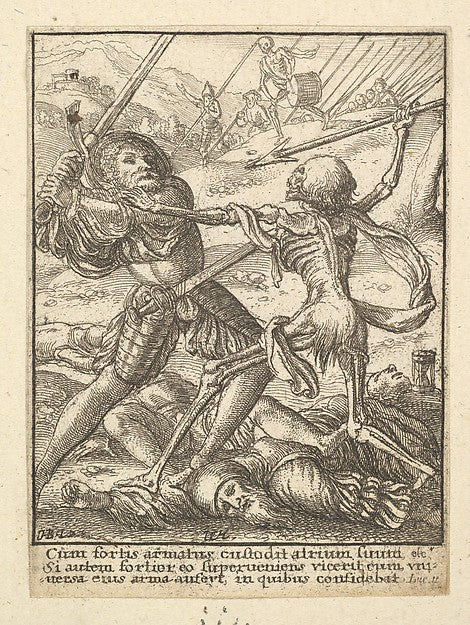 The Knight  from the Dance of Death 1651-After Hans Holbein th,  Poster Print Wall Art