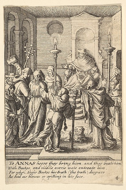 Jesus before Annas 1625–77-After Hans Holbein the Younger,  Poster Print Wall Art