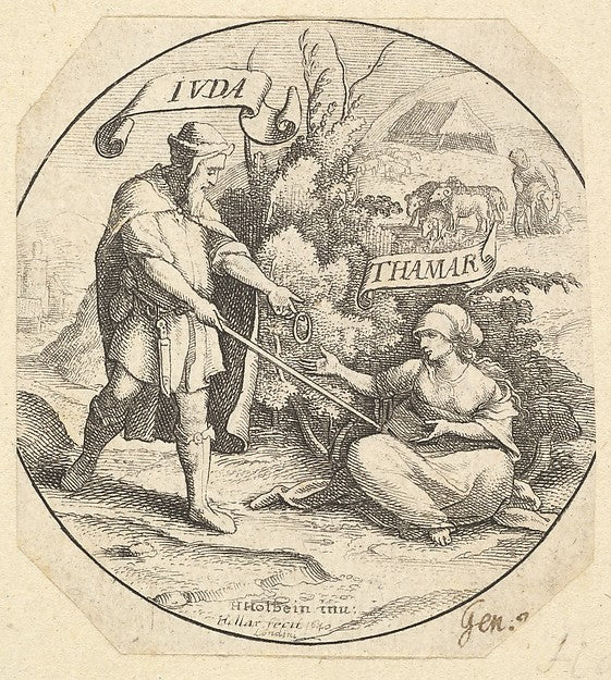 Judah and Tamar 1640-After Hans Holbein the Younger,  Poster Print Wall Art