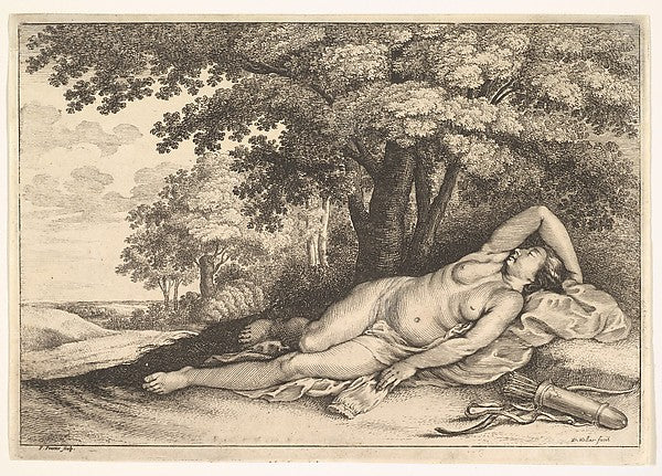Sleeping Huntress 1625–77-After Pieter van Avont,  Poster Print Wall Art