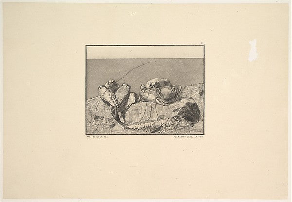 Siesta I  from the series Radierte Skizzen n.d.-Max Klinger,  Poster Print Wall Art