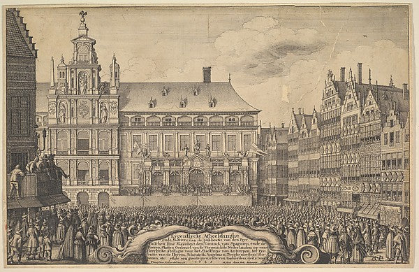 Proclamation of the treaty of Munster 1648-Wenceslaus Hollar,  Poster Print Wall Art