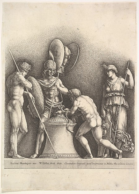 Four classical figures  1638-Wenceslaus Hollar,After Andrea M,16x12"(A3)Poster