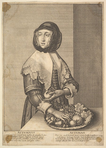Autumnus - Autumn  1641-Wenceslaus Hollar,  Poster Print Wall Art
