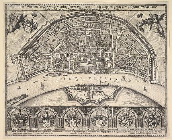 Cologne and Deutz 1635-Wenceslaus Hollar,  Poster Print Wall Art