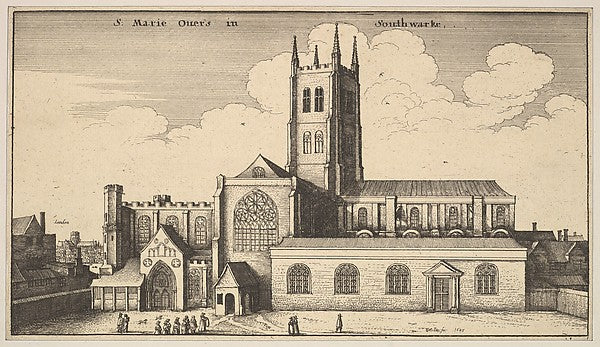 S. Marie Overs in Southwarke  1647-Wenceslaus Hollar,  Poster Print Wall Art