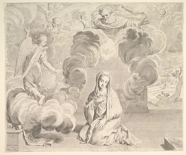 Annunciation 1666-Claude Mellan ,  Poster Print Wall Art