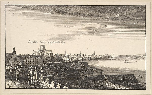 London from Arundel House  copy 17th cent-Wenceslaus Hollar,  Poster Print Wall Art