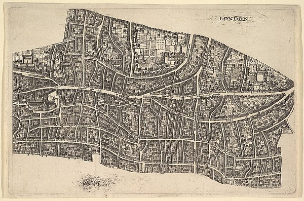 London before the Great Fire 1666–77-Wenceslaus Hollar,  Poster Print Wall Art
