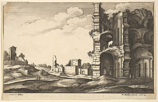 Classical Ruins 1673-After Sebastiaen Vrancx,16x12"(A3)Poster