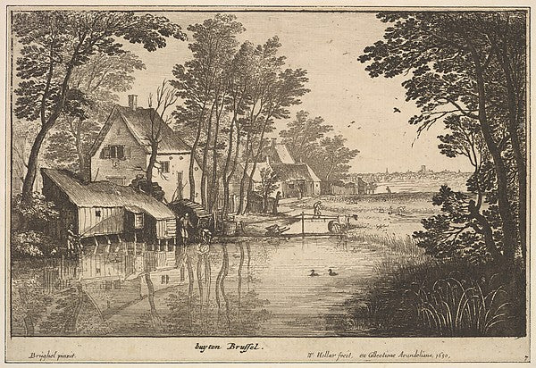 Landscape with an Angler 1650-After Jan Brueghel the Elder,  Poster Print Wall Art