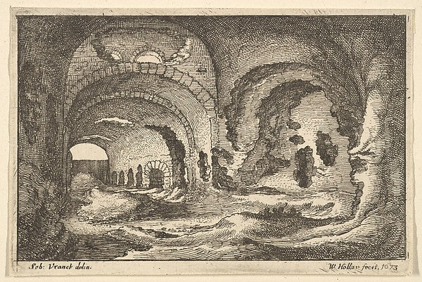Roman remains at Tivoli 1673-After Sebastiaen Vrancx,  Poster Print Wall Art