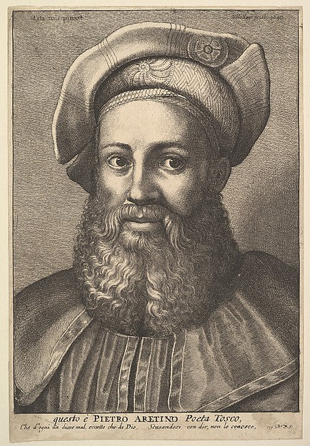 Pietro Aretino 1647-After Marcantonio Raimondi  c1480–before 1,  Poster Print Wall Art