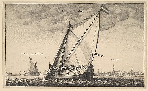 The Brussels Packet 1625–77-Wenceslaus Hollar,  Poster Print Wall Art