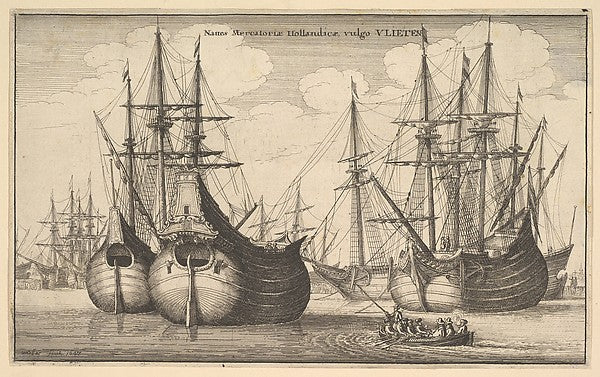 Naues Mercantoriæ Hollandicæ  vulgo VLIETEN  1647-Wenceslaus H,  Poster Print Wall Art