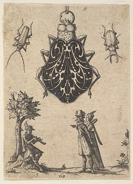 Jean Toutin :Pendant Shaped like a Beetle with a Couple and -16x12"(A3) Poster