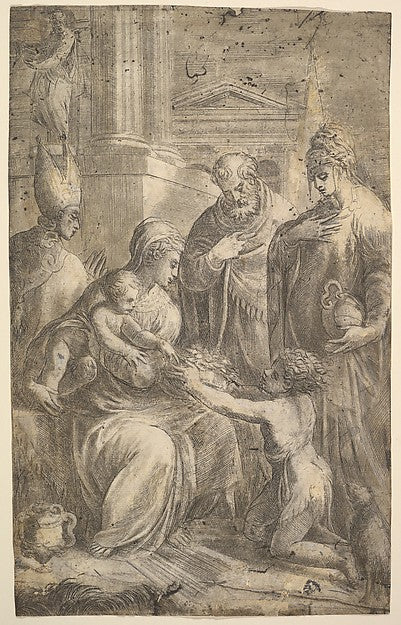 Various Saints Witnessing John the Baptist's Homage to the Inf,  Poster Print