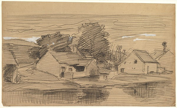 The Hamlet of Optevoz c1852-Charles-François Daubigny,  Poster Print Wall Art