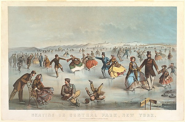 Skating in Central Park  New York 1861-Winslow Homer,  Poster Print Wall Art