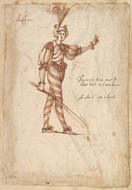 Baccio del Bianco :Costume Design for Pages or Squirs Tendin-16x12"(A3) Poster