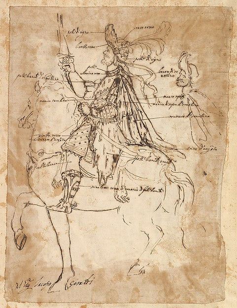 Baccio del Bianco :Costume design for Jacopo Giraldi depicte-16x12"(A3) Poster