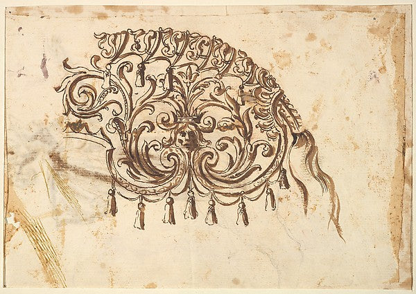 Possibly by Baccio del Bianco :Textile Design for a Horse Co-16x12"(A3) Poster