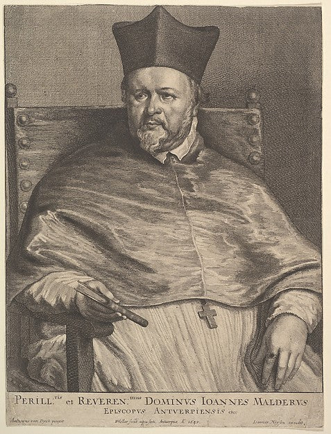 Bishop Jan van Malderen 1645-After Anthony van Dyck,  Poster Print Wall Art