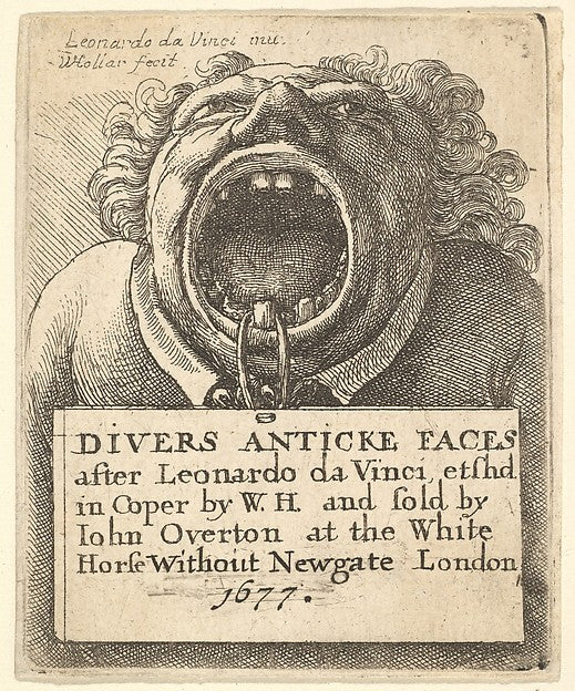 Title Page  Divers Anticke Faces 1677-After Leonardo da Vinci,16x12"(A3)Poster