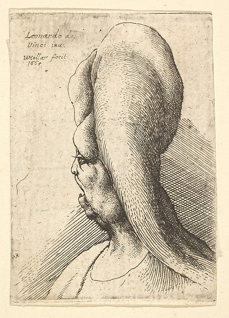 Bust of a deformed old woman with one tooth  facing left 1665-,  Poster Print Wall Art