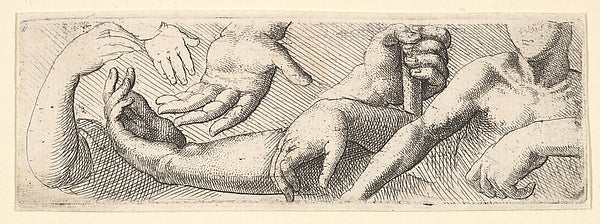 Hands and arms 1644–52-Wenceslaus Hollar,  Poster Print Wall Art