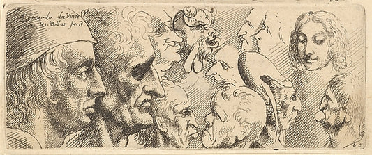 A variety of heads 1625–77-After Leonardo da Vinci,16x12"(A3)Poster