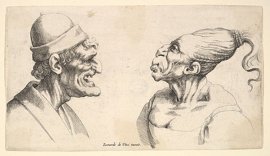 Two deformed heads 1625–77-After Leonardo da Vinci,16x12"(A3)Poster