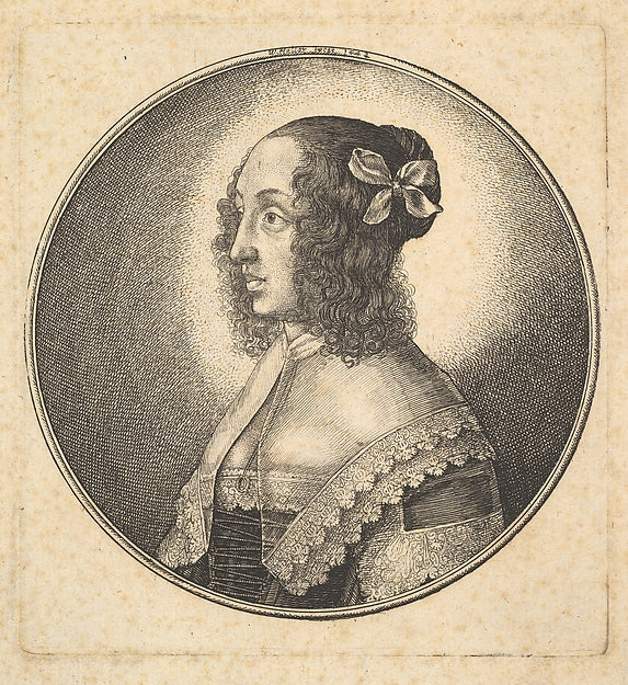 Woman with dark hair and a bow in profile to the left 1642-Wen,16x12"(A3)Poster