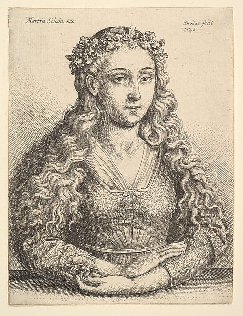 Woman with a Wreath of Oak Leaves 1646-Wenceslaus Hollar,Afte,  Poster Print Wall Art