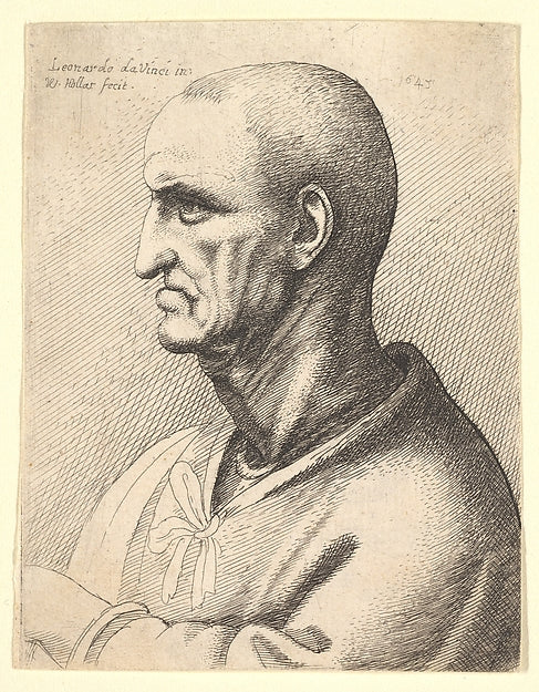 Man with stern expression in profile to left 1645-After Leonar,  Poster Print Wall Art