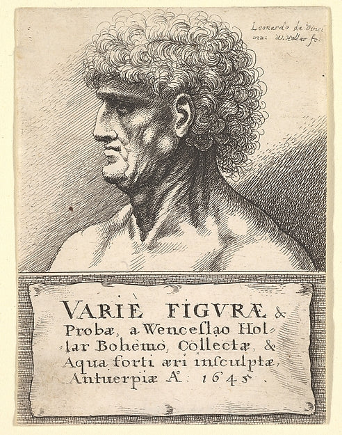 Title-page to 'Varie Figuræ & Probæ' 1645-After Leonardo da Vi,  Poster Print Wall Art